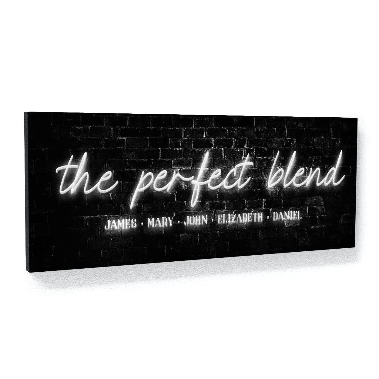 Sense Canvas Sense Canvas Personalized Perfect Blend Family Names Concrete Neon Custom Sign Canvas Art Blended Housewarming Last Name - Home Decor Wall Art Print Poster Painting X-Large 60x24 / 0.75\"