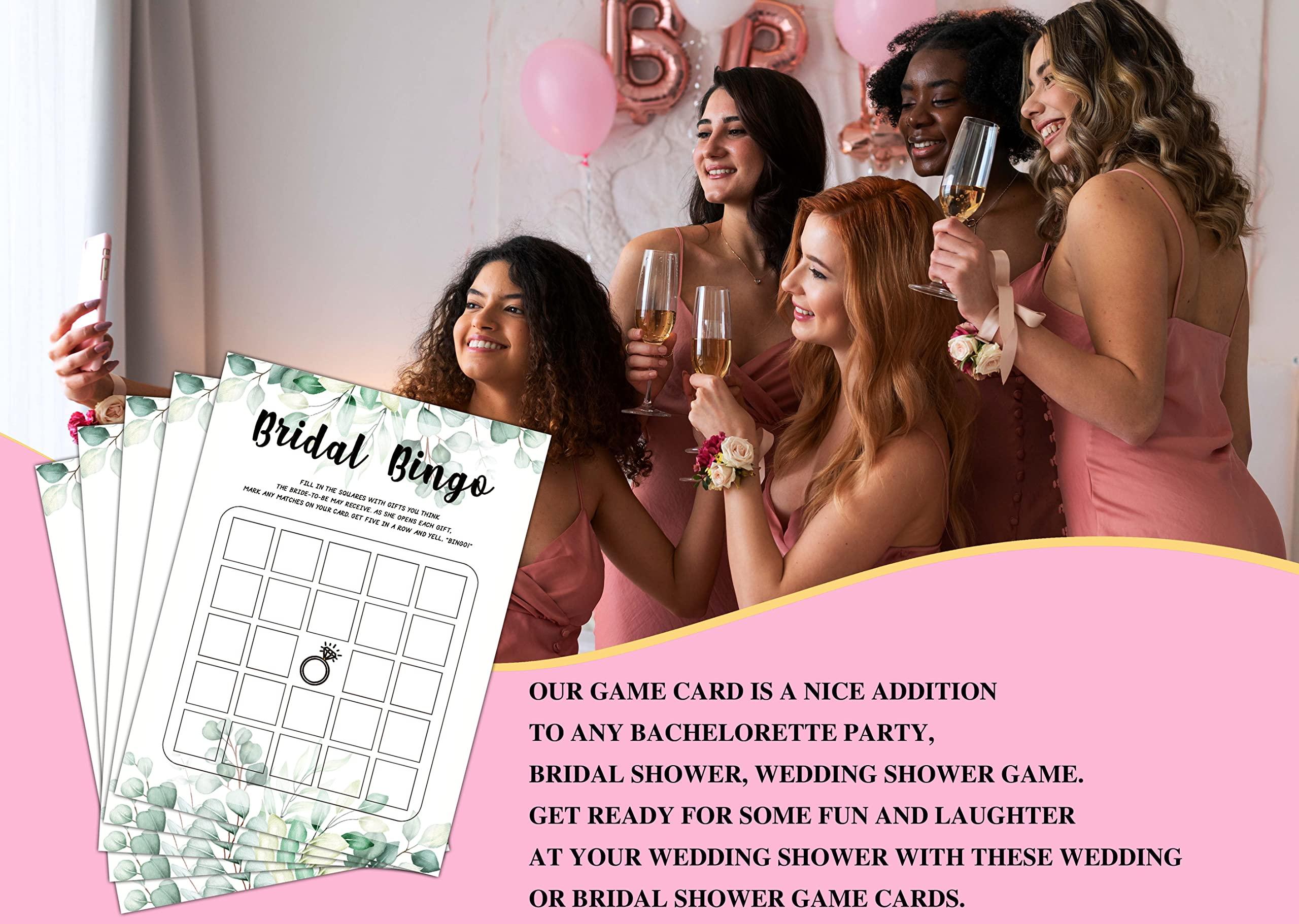 Gihyan Bridal Shower Game Set - He Said She Said Party Cards for Wedding - Greenery Wedding Party Favor Decor - Tropical Jungle Engagement/Bachelorette Party Games Supplies & Activities - 30 Game Cards(B01)