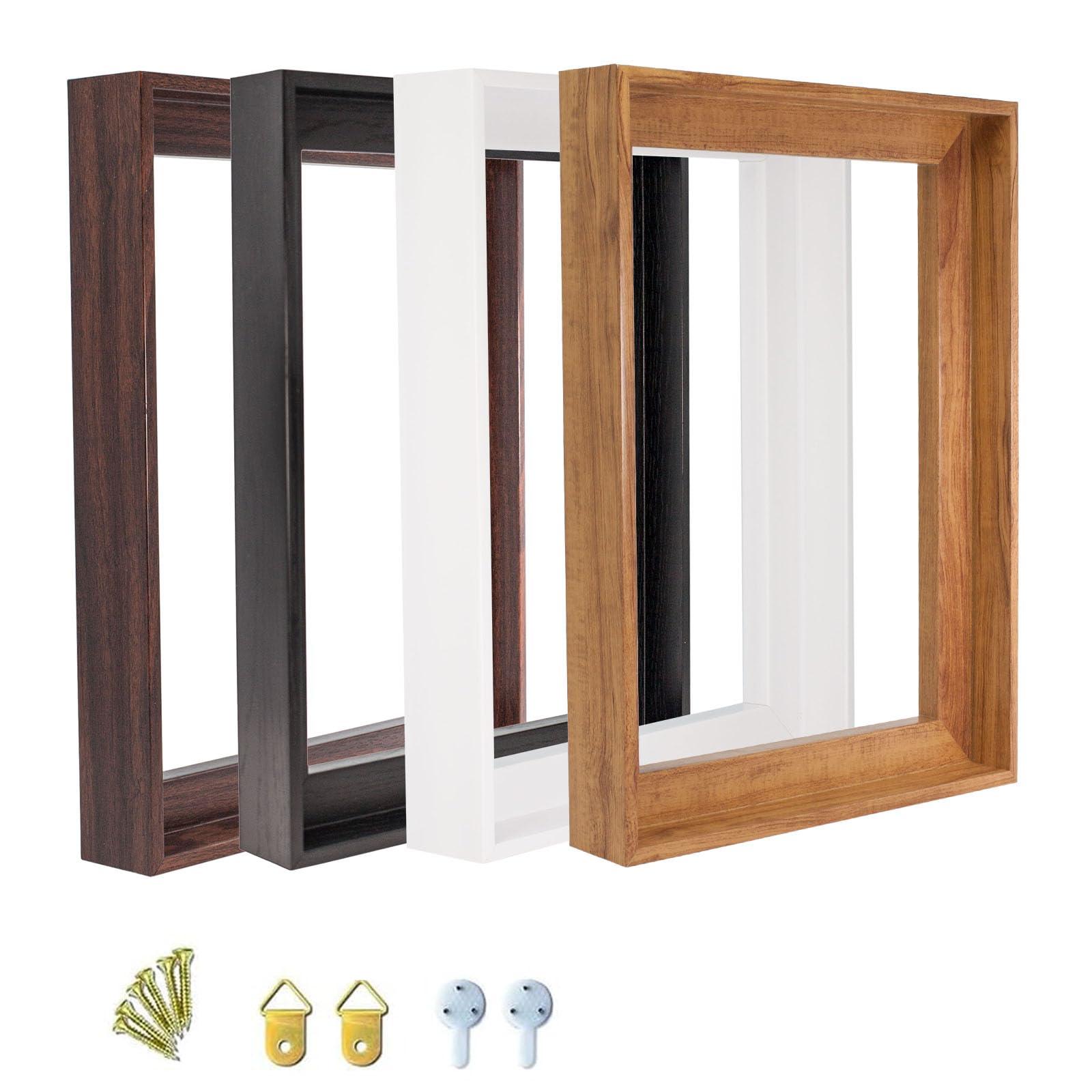 Generic Canvas Floating Frame Wood-Look Canvas Floater Frames for Removable Stretched Canvas Wall Art Painting Picture Frames Decor 1 1/4 inches Deeps for Home Wall Decor