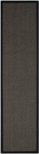 Safavieh SAFAVIEH Natural Fiber Collection Runner Rug - 2\'6\" x 8\', Charcoal & Charcoal, Border Sisal Design, Easy Care, Ideal for High Traffic Areas in Living Room, Bedroom (NF441D)