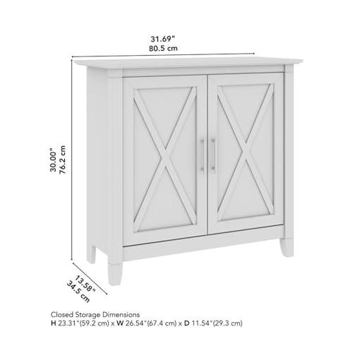 Bush Furniture Bush Furniture Key West Small Storage Cabinet with Doors and Shelves in Cape Cod Gray, 2 Door Accent Chest for Home Office, Living Room, Entryway
