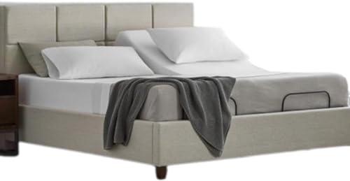 Ashley Mills Split Top Cal King Bed Sheet Sets -100% Egyptian Cotton 800 Thread Count, Sateen Weave, 15 Inch Deep Pocket, 4PC Bed Sheets - Top Split Cal King, Dark Grey - Solid - Split Down 34 inches from The top