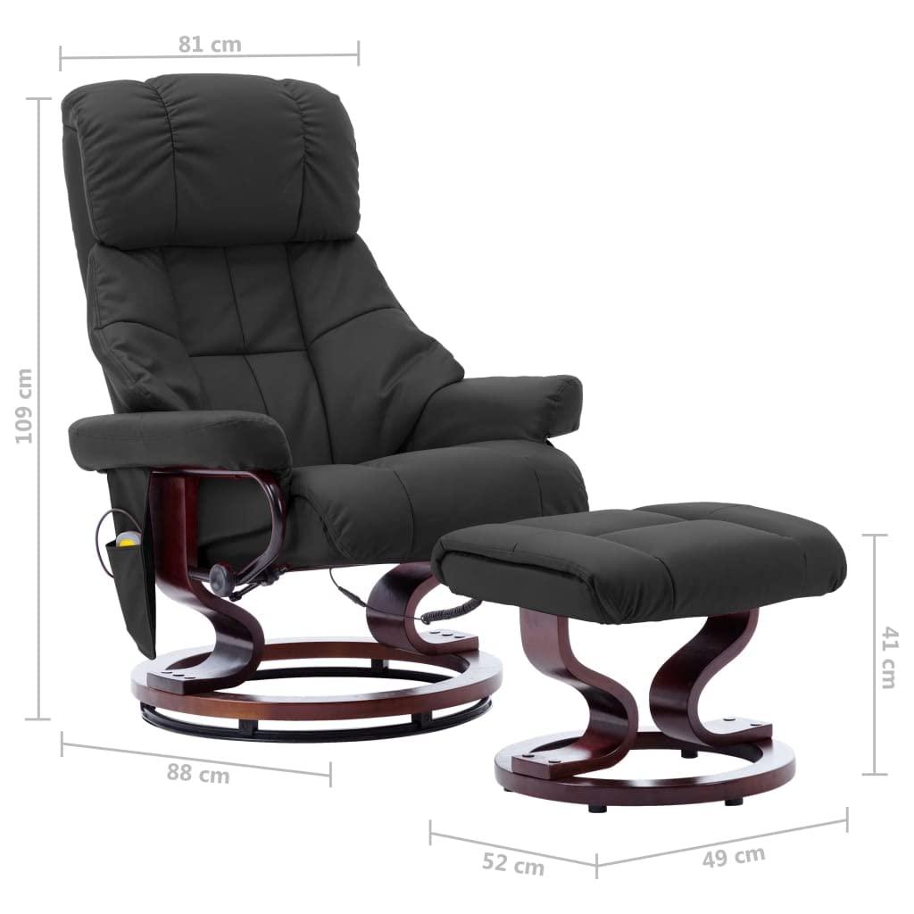 YELWHI YELWHI Electric Massaging Chairs Massage Recliner with Ottoman Gray Faux Leather and Bentwood,Premium Faux Leather Massage Recliner with Heat and Adjustable Backrest Furniture for Living Room
