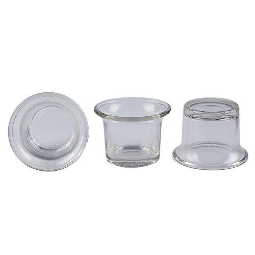 BANBALLON Clear Chunky Glass Lip Votive Candle Holders Tealight Votive Cups for Wedding Proposal, Spa, Aromatherapy, Meditation, 6 Counts by Shxstore