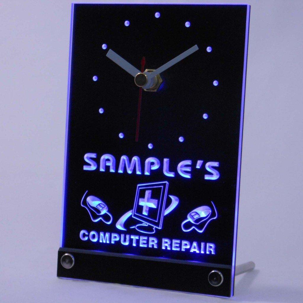 ADVPRO AdvPro tnctr-tm Personalized Custom Computer Repair Shop Neon Led Table Clock