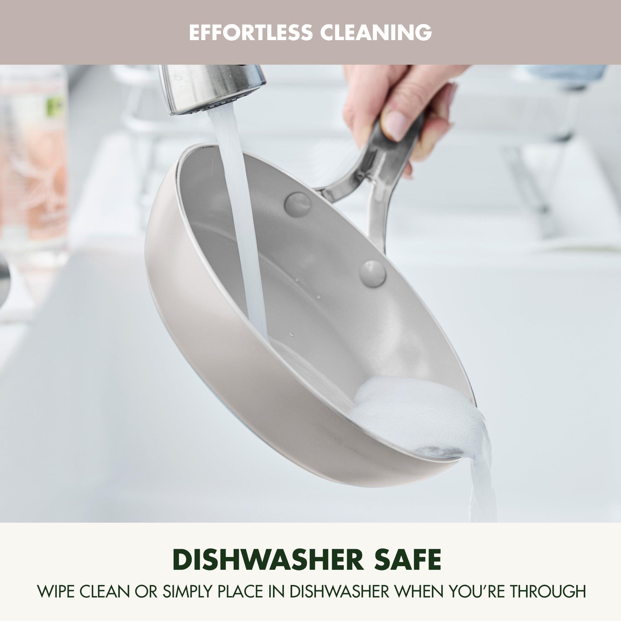 GreenPan GreenPan Nova 8in and 10in 2 Piece Frying Pan Skillet Set, Healthy Ceramic Nonstick, PFAS-Free, Induction Suitable, Dishwasher and Oven Safe, Clay