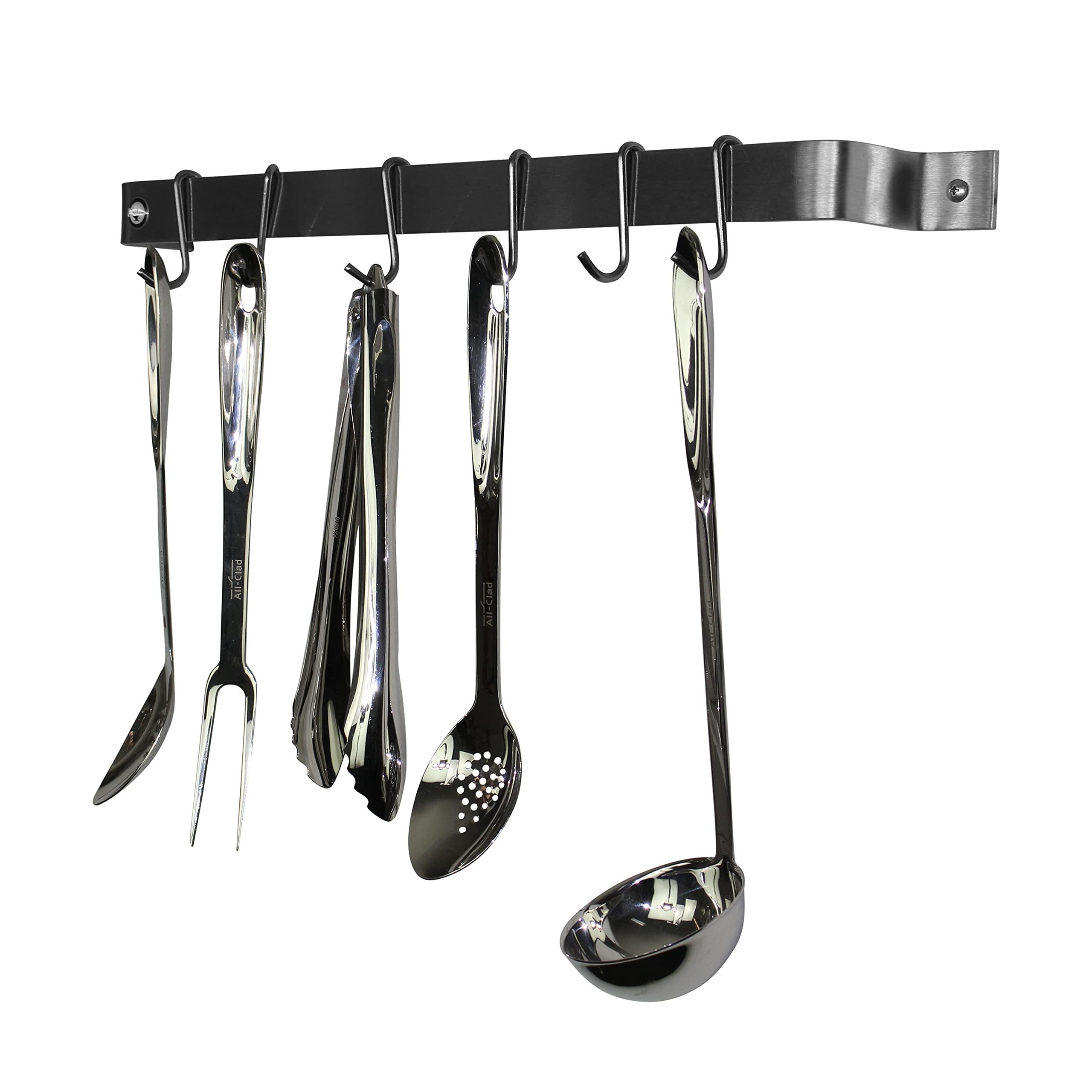 Enclume Enclume Handcrafted 24" Easy Mount, 6 Hooks, Stainless Steel Wall Rack