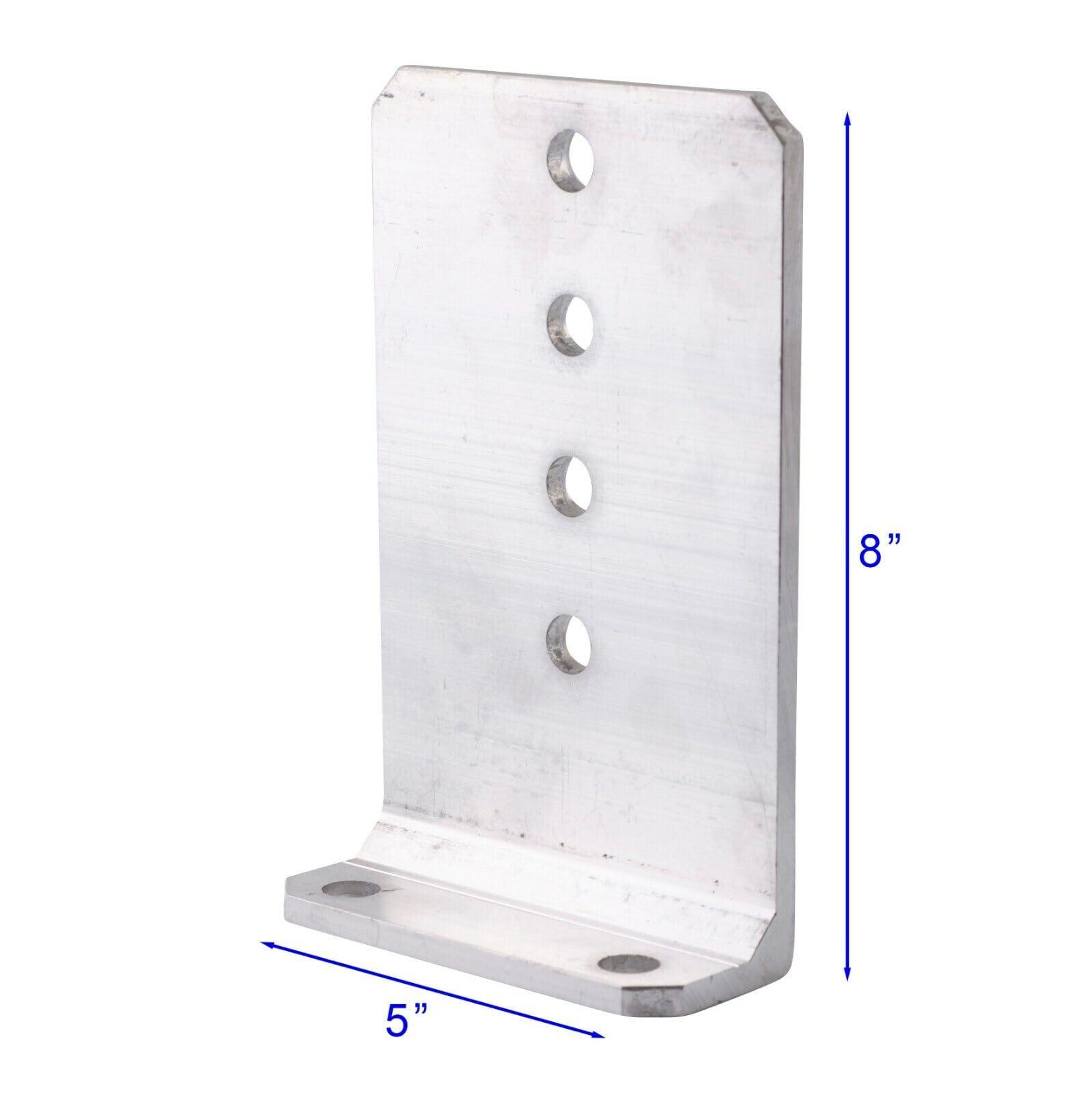 CMT Generic 8" x 5" x 1/4" Aluminum Boat Trailer Bunk Brackets (8 Pack, Silver)