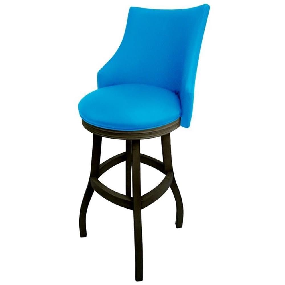 Tobias Designs Inc. Tobias Designs Bellissima 34\" Wood Extra Tall Bar Stool in Carolina Blue/Shadow
