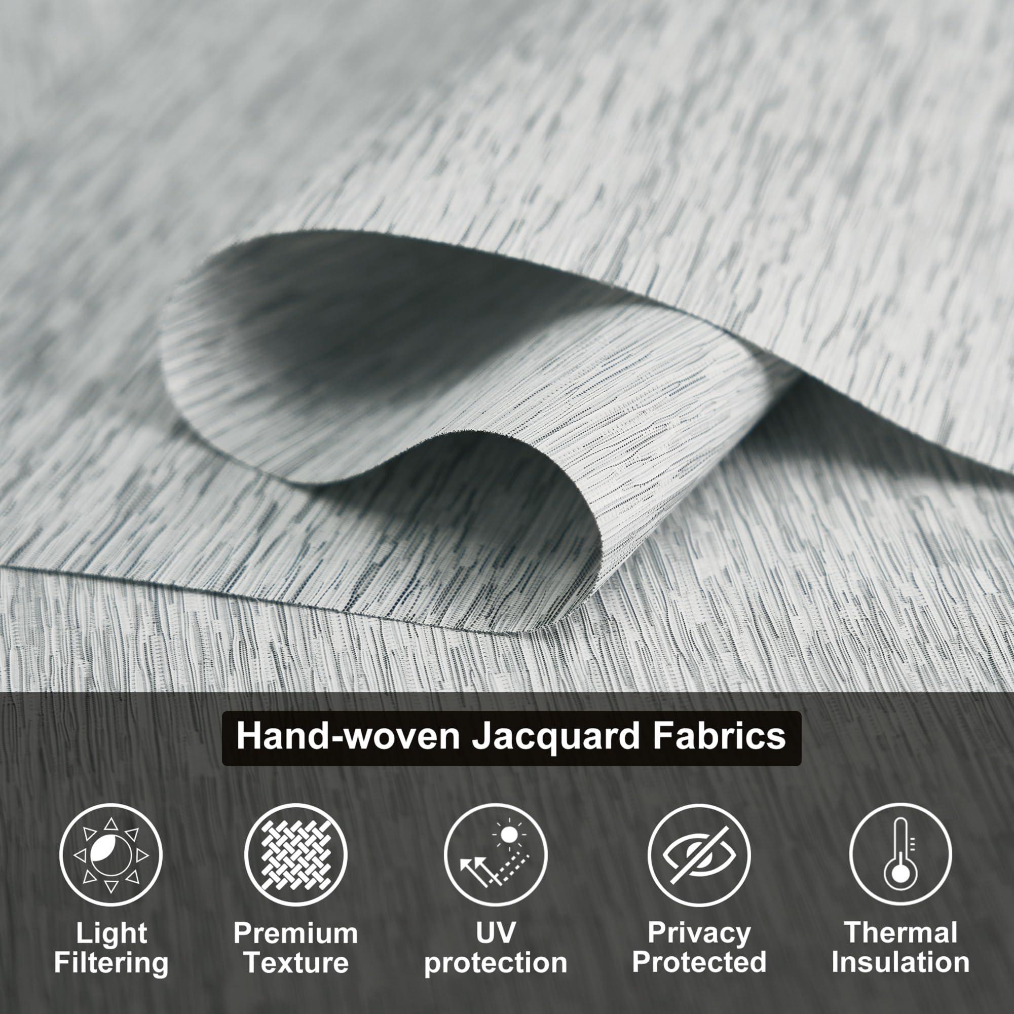 Sulugood Sulugood Roller Shades for Windows Light Filtering Roller Blinds with Cassette Valance Cordless Window Blinds Jacquard Thermal Insulation Energy Saving Shades for Home Door,Gray,21" W x 72" H