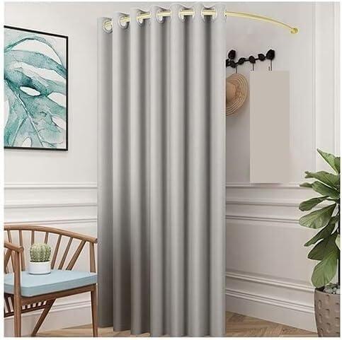 KOINEN Shower curtain rod,Bathroom curtain rail,Window Curtains Rod, for Fitting Room, Changing Room Curtain Track, U-shaped Ring Shelf (Color : Black, Size : 100x100cm) (Color : Gold, Size : 80x80cm) (Colo