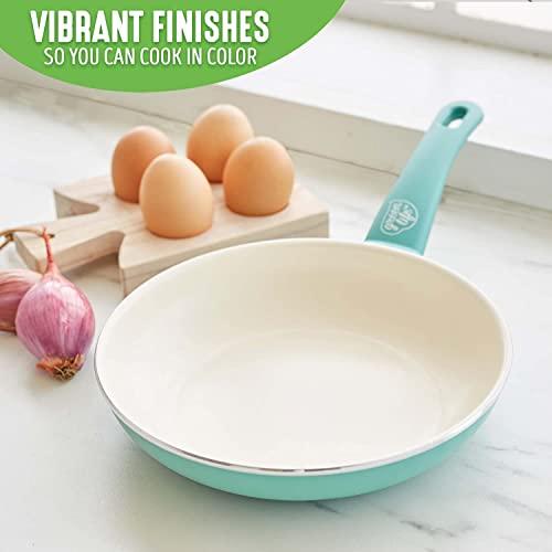 GreenLife GreenLife Soft Grip Healthy Ceramic Nonstick, 8" Frying Pan Skillet, PFAS-Free, Dishwasher Safe, Turquoise