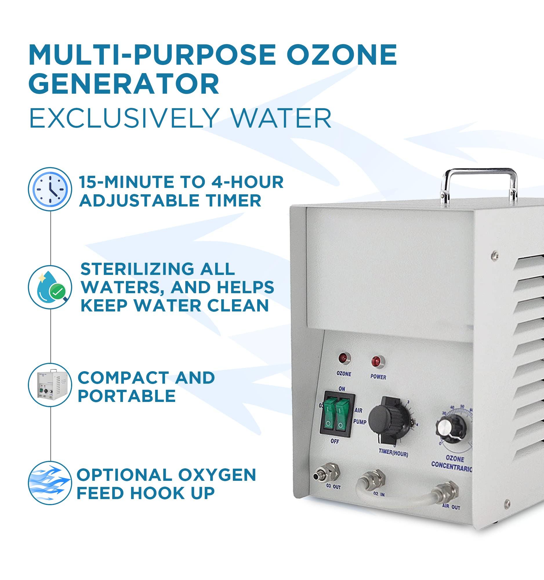 A2Z Ozone MP 8000 Ozone Generator Suitable for Ponds, Wells, up to 8000mg/hr with optional oxygen hook-up, Light-weight, Portable