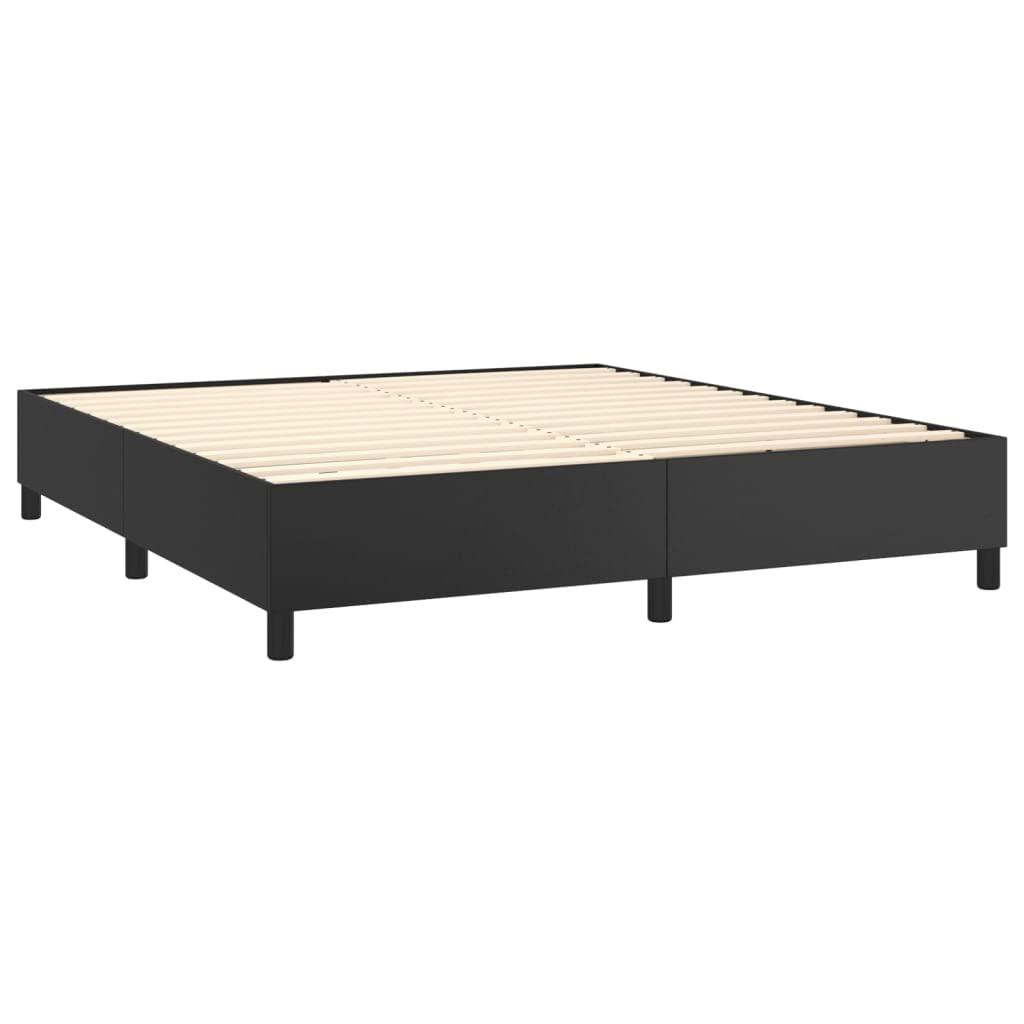 FAMIROSA FAMIROSA Box Spring Bed Frame Black 72"x83.9" California King Faux Leather (Mattress not Included), Weight-63.05 lbs(V)