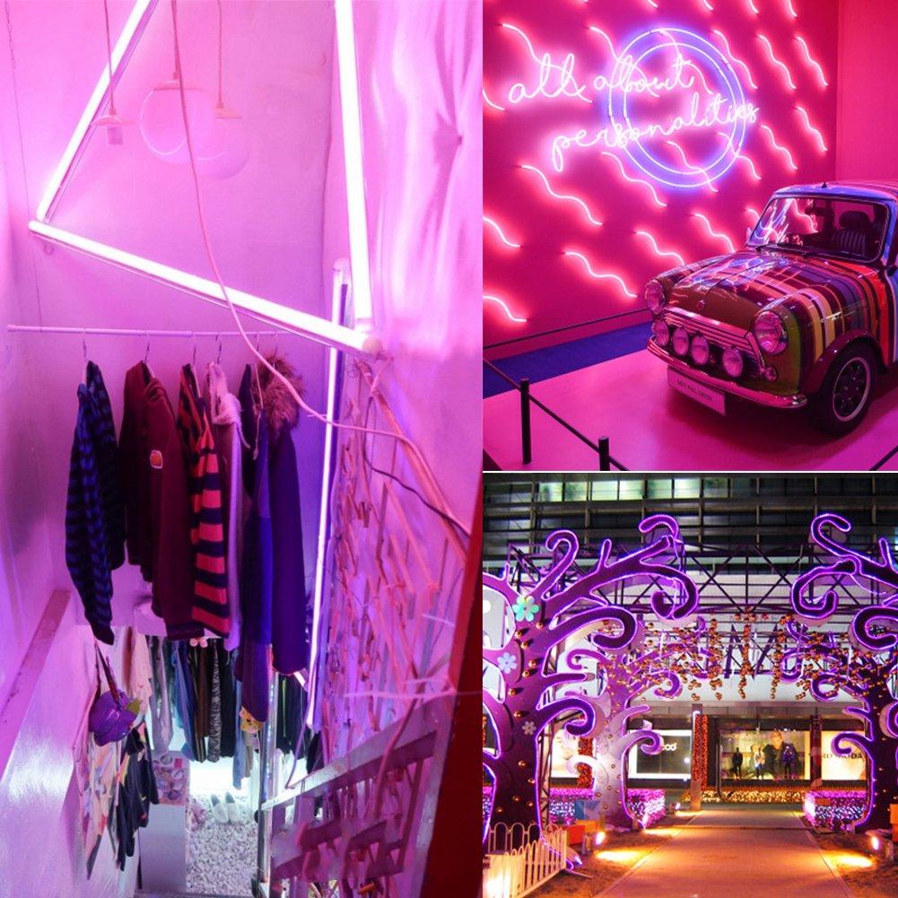 XUNATA XUNATA 66ft LED Rope Neon Light, 110V Waterproof Flexible US Plug 2400 Units SMD 2835 LED Strip Lights for Home Indoor Outdoor Decoration (Pink)