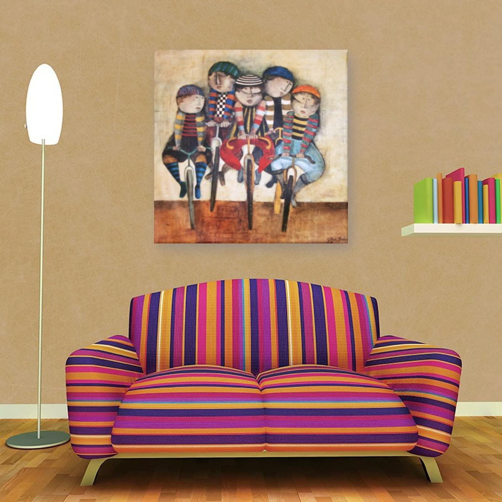 QINGYUAN Graciela Rodo Boulanger Poster Tour De France Children's Style Art Poster Canvas Painting Decor Wall Print Photo Gifts Home Modern Decorative Posters Framed/Unframed 28x28inch(70x70cm)