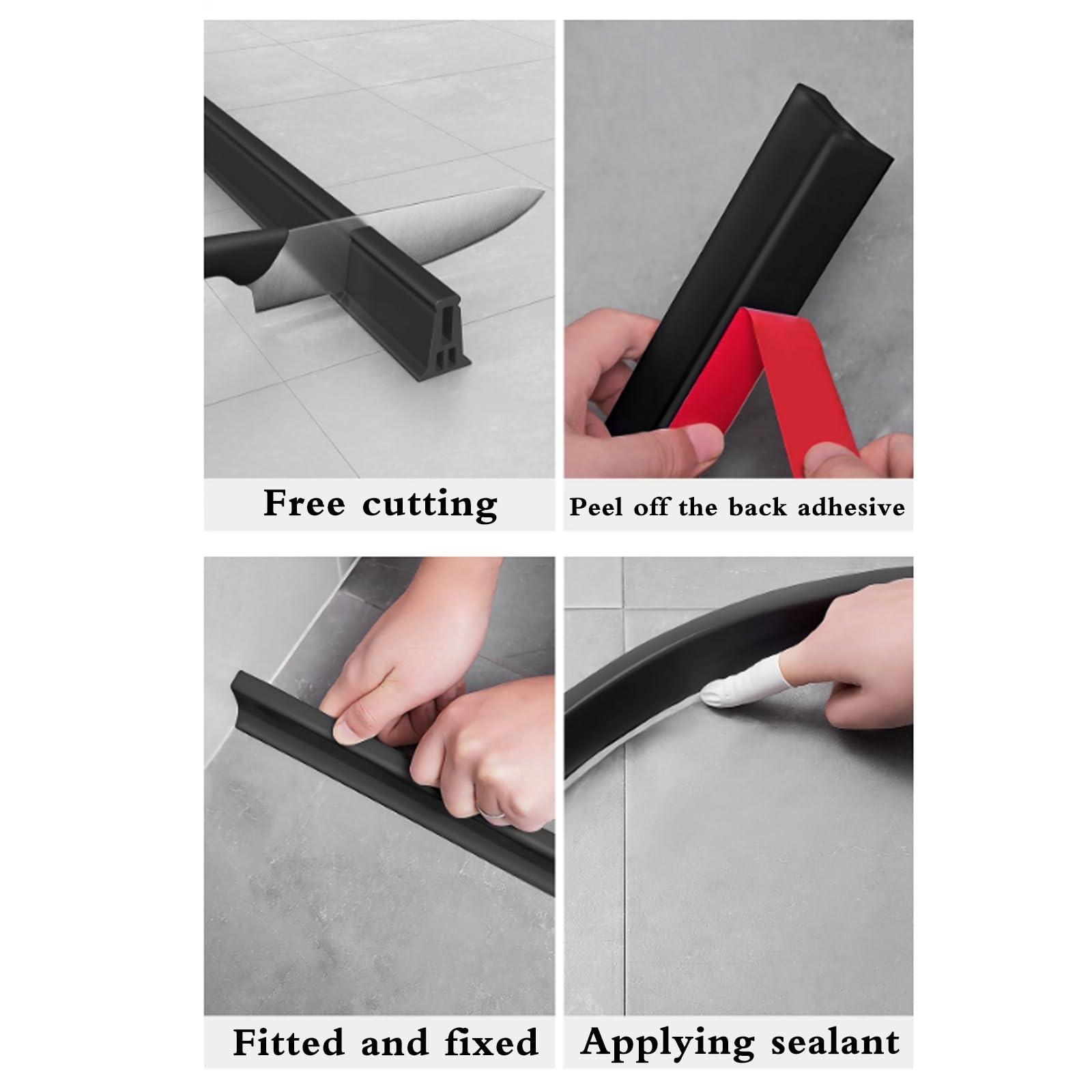 ELZEM Shower Curtain, Invisible Folding Shower Curtain, Bathroom Curtain Shower Set, Shower Curtain Set, Bathroom Shower Curtain with Retractable Rod and Water Barrier, Suitable for Bathroom, Etc. (Color :