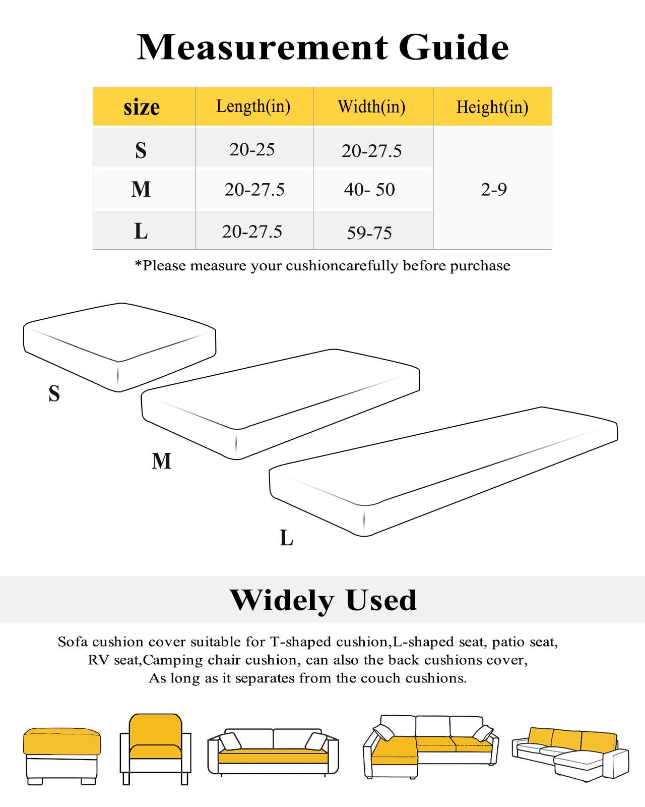 AMZRicher Buffalo Plaid Sofa Couch Cushion Covers Washable, Red Black Christmas Winter Snowflake Removable Stretchable Sectional Couch Covers Slipcovers for L & T Shape Sofa Furniture Protector M Size 1 pc