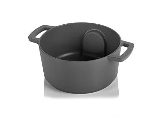 Cuisipro Combekk RAILWAY Recycled Enameled Cast Iron 4.25 Quart Dutch Oven w/ Thermometer, Concrete, 9.5\"