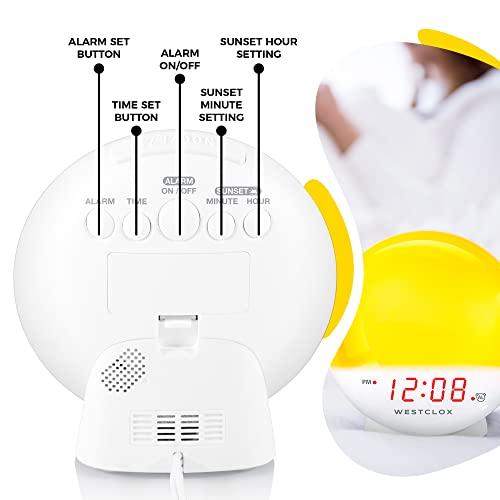 Westclox Westclox 71051 Sunrise Alarm Clock with Dimmable Nightlight & Restful Sunset/ Sunlight Simulator lamp for Bedroom