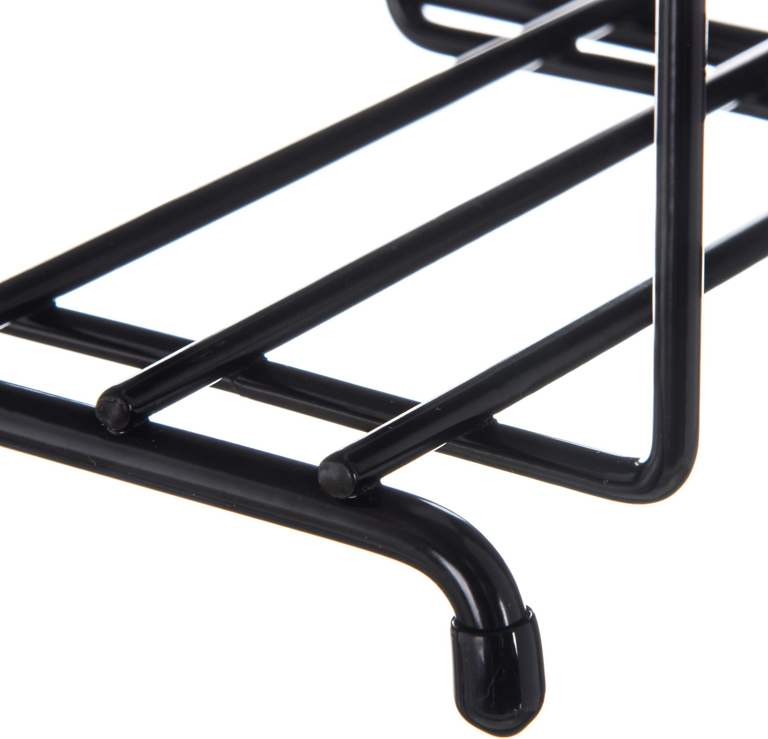 Carlisle FoodService Products San Jamar Wireworks Cup and Lid Wire Organizer 3 Stacks with Straw Caddy for Restaurants, Dining Halls, and Fast Food, Steel Wire, 8.5 x 17.5 x 5.25 Inches, Black