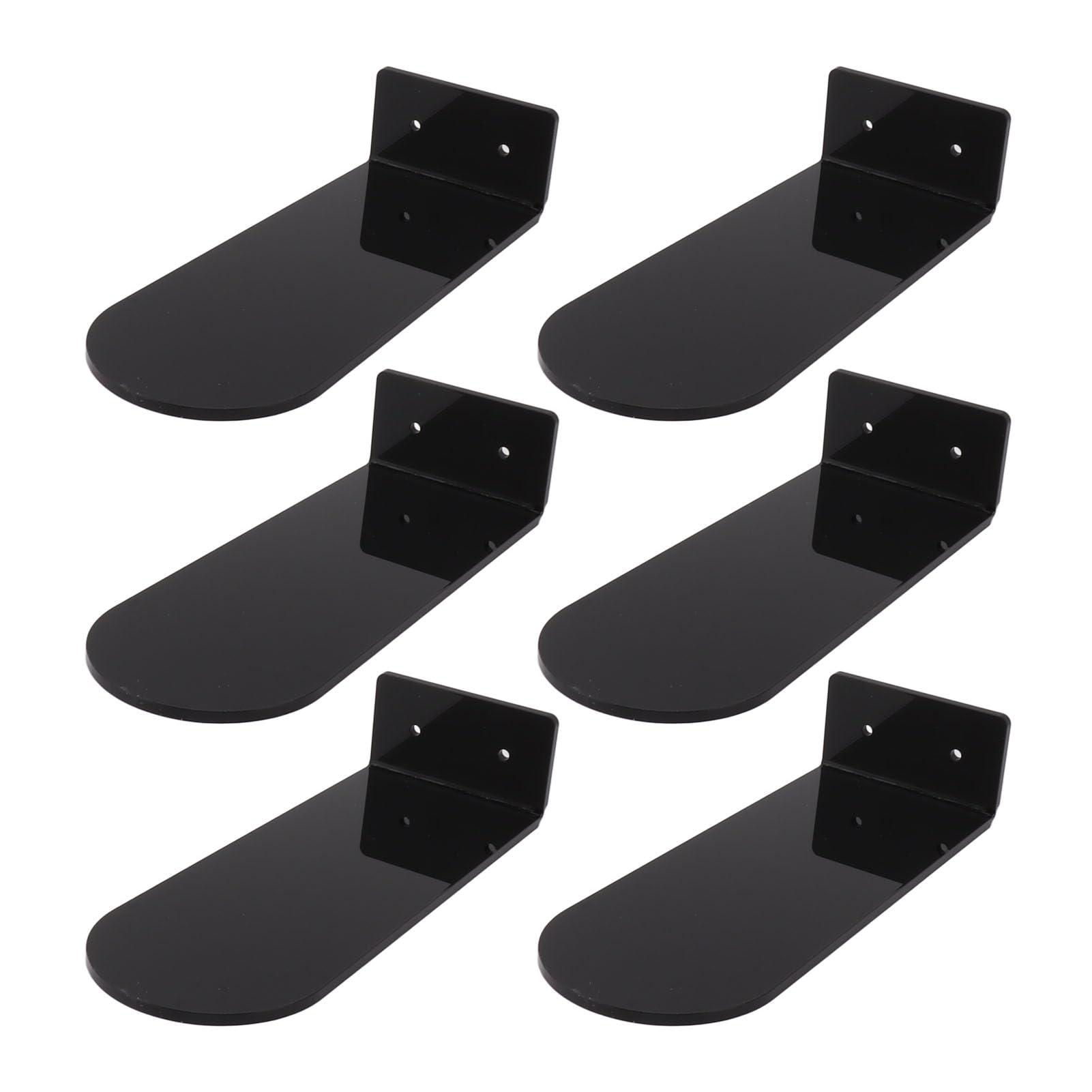 Zoeyilan 6 Pack Floating Shoe Display Shelves, 7.9in Length Acrylic Shoe Display, Floating Shoe Shelves, Floating Sneaker Shelves, Floating Shoe Shelves for Footwear Collection (Black)