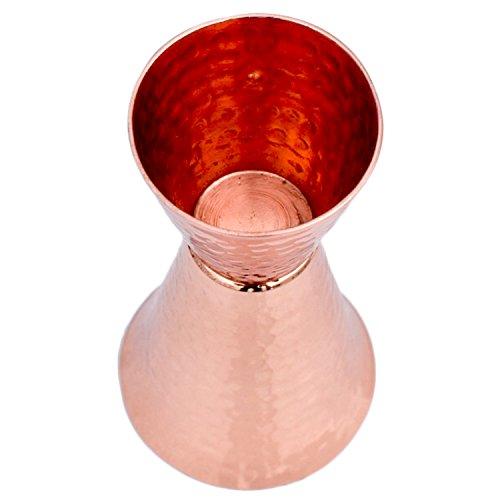 Prince of Scots Prince of Scots Premium Hammered Pure Solid Copper Double Side Jigger, 1 ounce and 2 ounce Cups with 5 marks for measurement