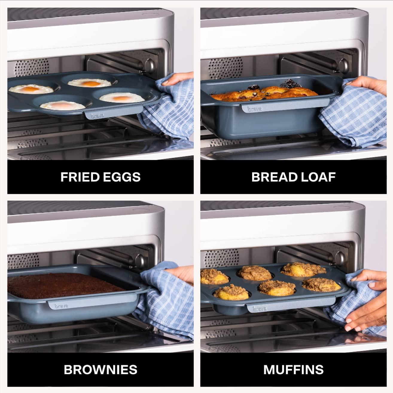 Brava Brava Oven Bake & Breakfast Set: 10-in-1 Touchscreen Countertop Smart Oven, Air Fryer, 6-Slice Toaster, Slow Cooker, Reheater, Dehydrator, Rice Cooker, Healthy & User Friendly, Auto-Shut Off, 1800W