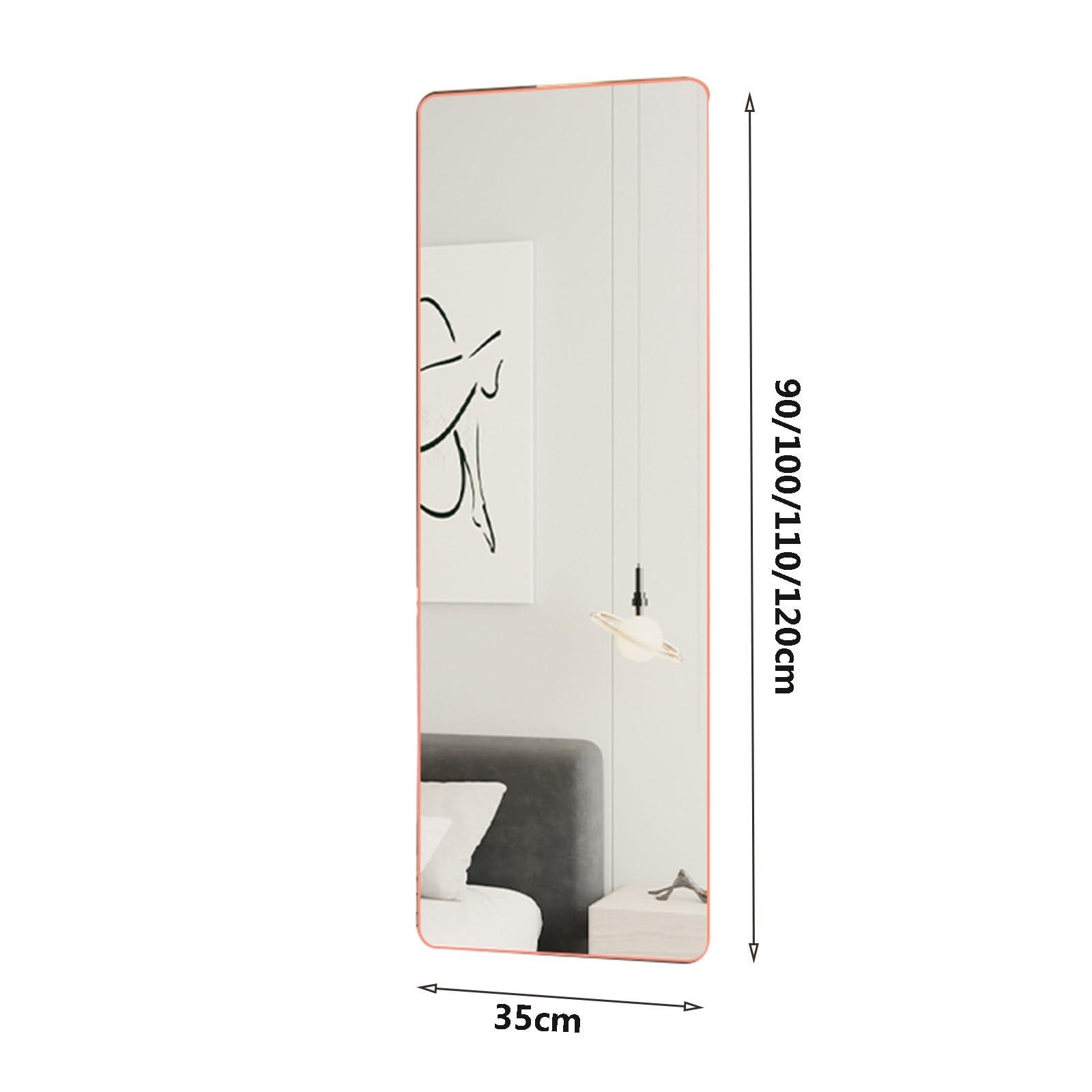 SBCC Wardrobe Mirror Built-in Invisible Dressing Mirror Hidden Sliding Full-Length Mirror Slide Rail Folding Telescopic Built-in Fitting Mirror (Color : White, Small : 90 * 35)