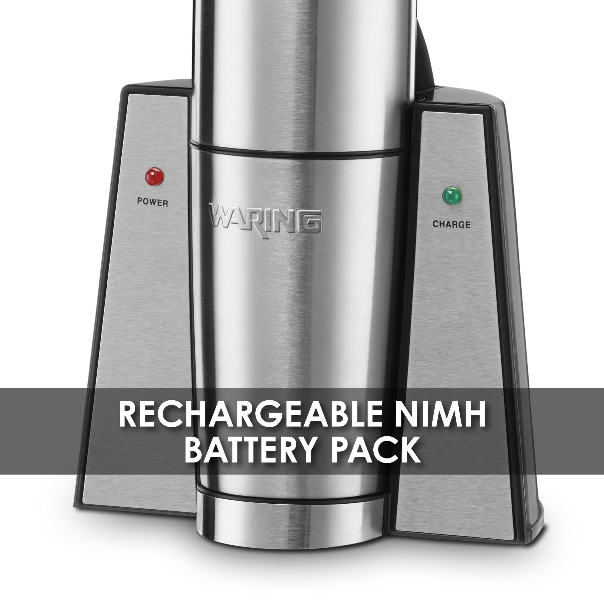 Waring Waring Commercial WWO120 Portable Electric Wine Bottle Opener with Recharging Station,Silver