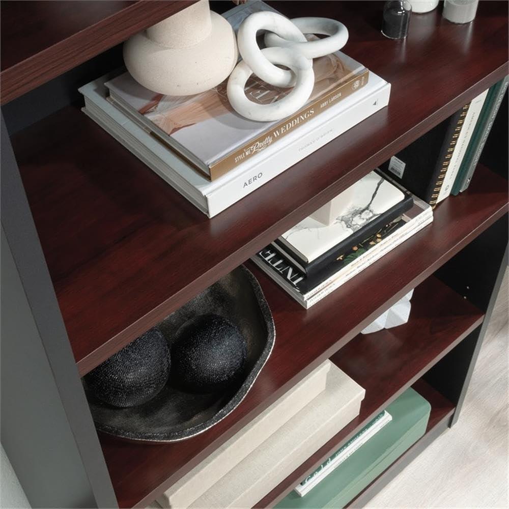 Pemberly Row Pemberly Row Engineered Wood 5-Shelf Bookcase in Classic Cherry