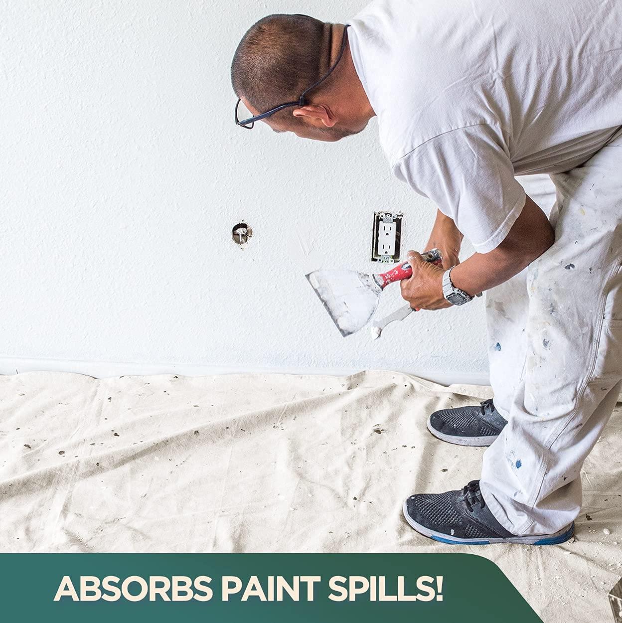 CCS CHICAGO CANVAS & SUPPLY All Purpose Canvas Drop Cloth by CCS CHICAGO CANVAS & SUPPLY - Paint Tarp, Canvas Fabric, Drop Cloth Curtains, Paint Drop Cloth, Washable & Reusable Drop Cloth for Painting - 4 by 12 Feet