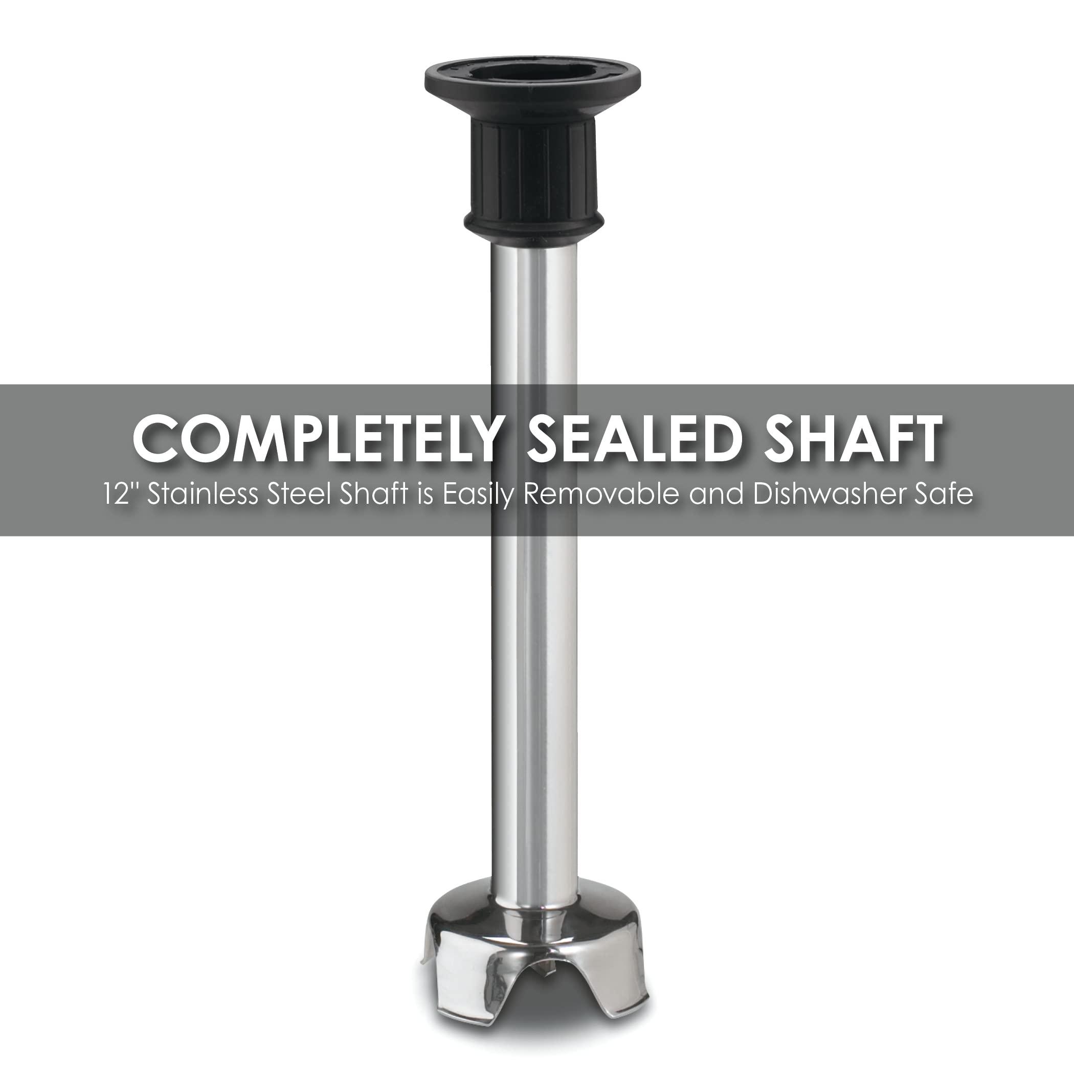 Waring Commercial Waring Commerical WSB50 Big Stix Heavy Duty Immersion Blender, 12\" Removable Shaft, 1 HP/700 Watt Variable Speed Motor, 120V, 5-15 Phase Plug,Black/Silver