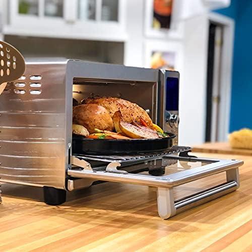 Nuwave Nuwave Bravo Air Fryer Toaster Smart Oven, 12-in-1 Countertop Convection, 30-QT XL Capacity, 50-500F Temperature Controls, Top and Bottom Heater Adjustments 0%-100%, Brushed Stainless Steel Look
