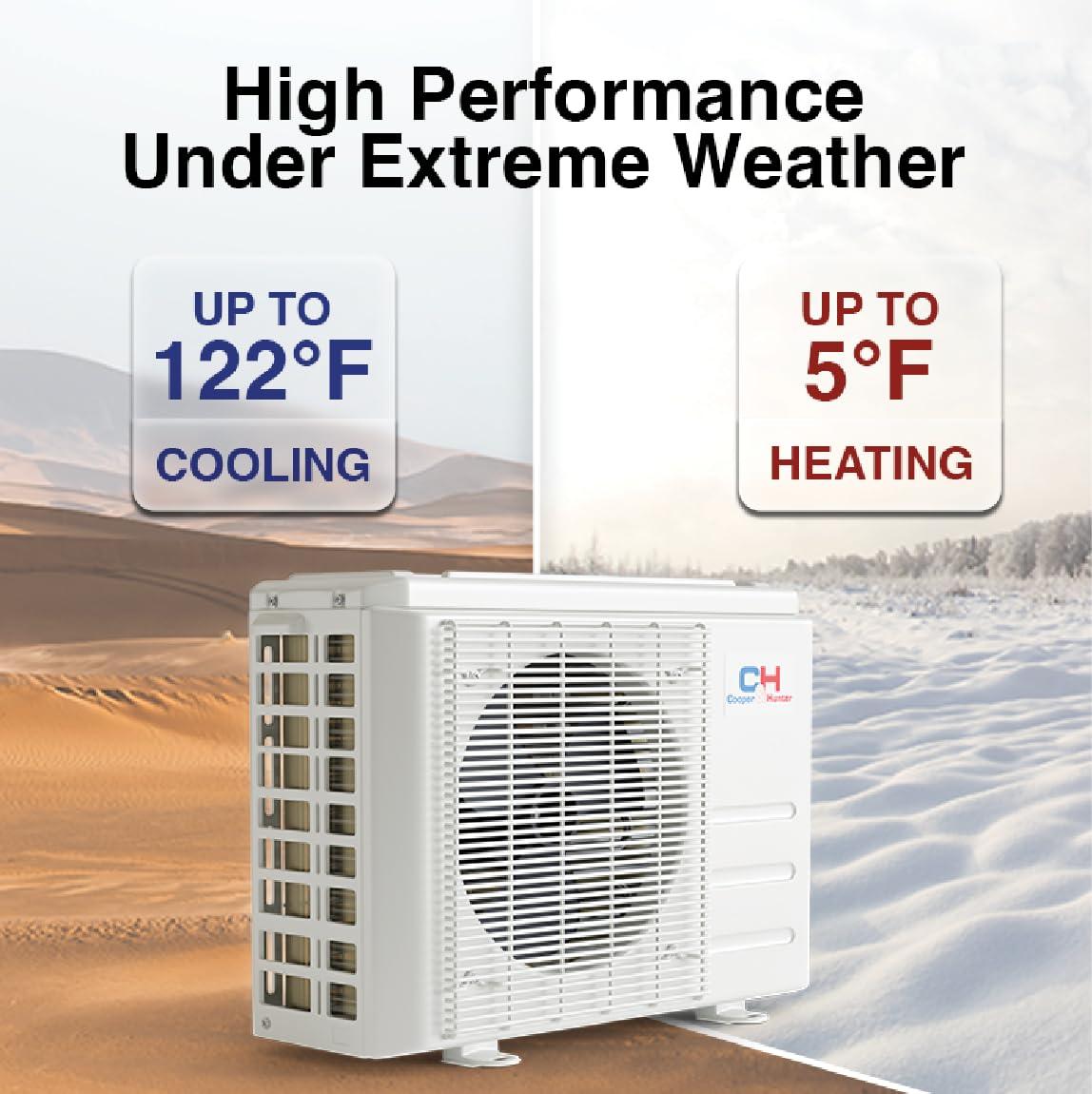 Cooper & Hunter Cooper & Hunter MIA Series, Mini Split Air Conditioner and Heater, 9,000 BTU, 230V, 21.7 SEER, Wall Mount Ductless Inverter Heat Pump System, Including 16ft Installation kit