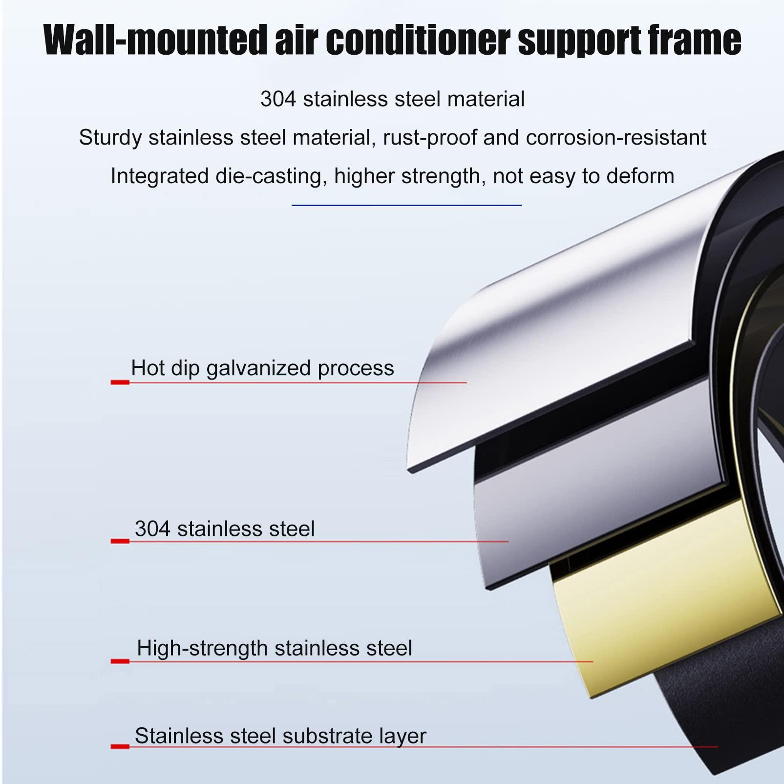 Fadiadem Fadiadem Heavy Duty Stainless Steel Brackets Mini Split Stand, Outdoor Wall Mounting Bracket for Condenser Ductless Air Conditioner Heat Pump & HVAC Systems, Air Conditioner Shelf Can Support 500 lbs