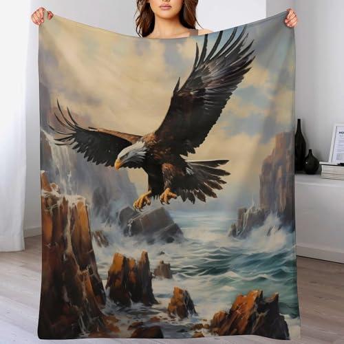 hRcstcS Bald Eagle Blanket Soft Fleece Throw Blanket Lightweight Plush Blanket Couch Throw Warm Blankets for Women Men 30\"*40\"76 * 100cm