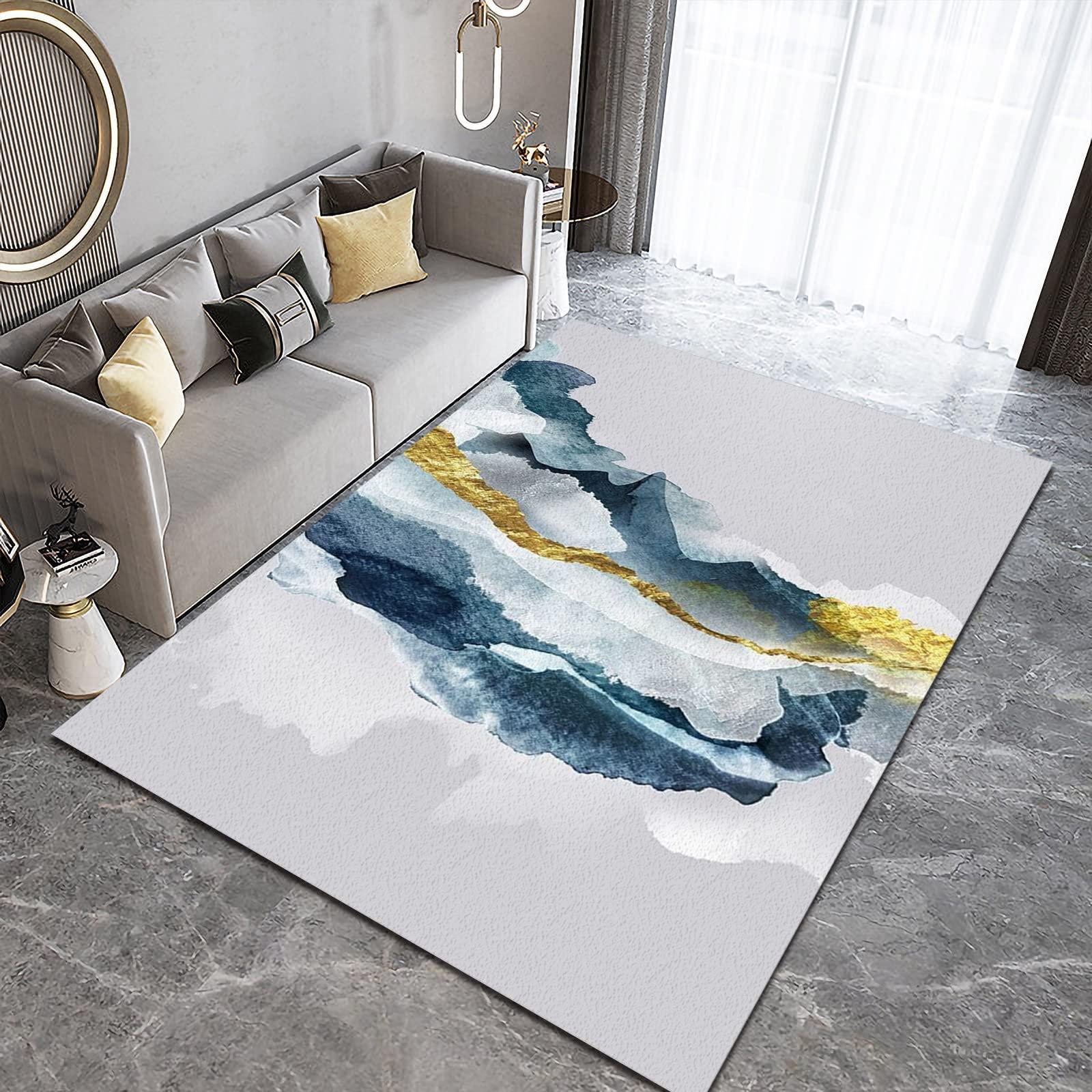 SEALFO SEALFO Abstract Landscape Area Rug, Mountains Washable Rug, Indoor Outdoor Rug Machine Washable Non Slip for Bedroom Dining Room Home Office Kitchen-4ft5ft