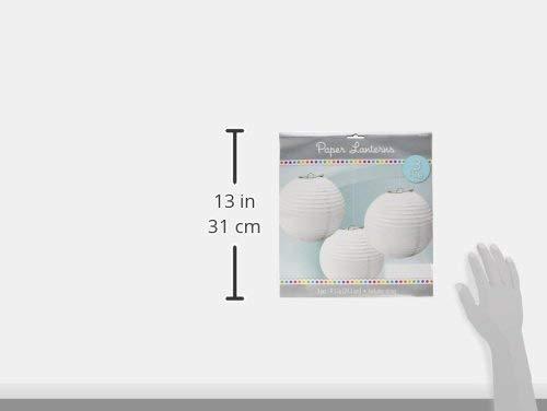 amscan Frosty White Round Paper Lanterns - 9.5\" (Pack of 3) | Versatile Decor for Birthdays, Holidays, Graduations