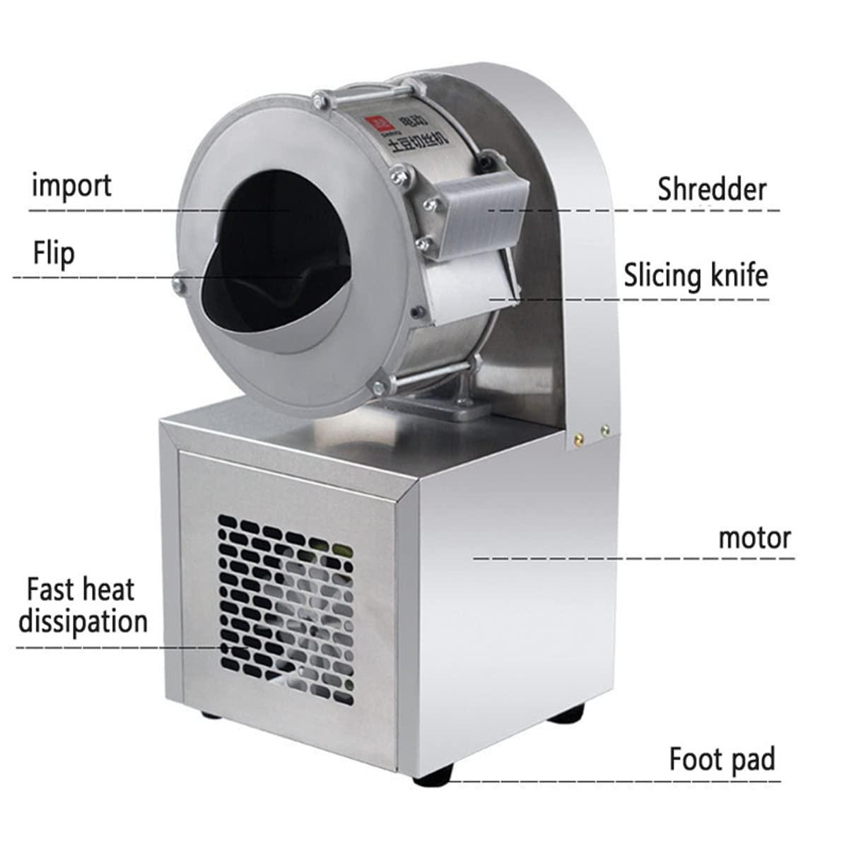 HENGMA Electric Food Shredder,Multi-function Vegetable Cutting Machine Automatic Vegetable Cutter Machine Commercial Electric Potato Slicer Shredder 13KG,23X30X44cm