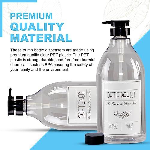 The Farmhouse Room Inc. The Farmhouse Room Inc. Laundry Detergent Dispenser - Fabric Softener Liquid Pump Bottle Dispenser for Laundry Room - BPA Free & PET Plastic 1/2 Gallon Soap Dispenser w/Waterproof Labels - Pack of 2
