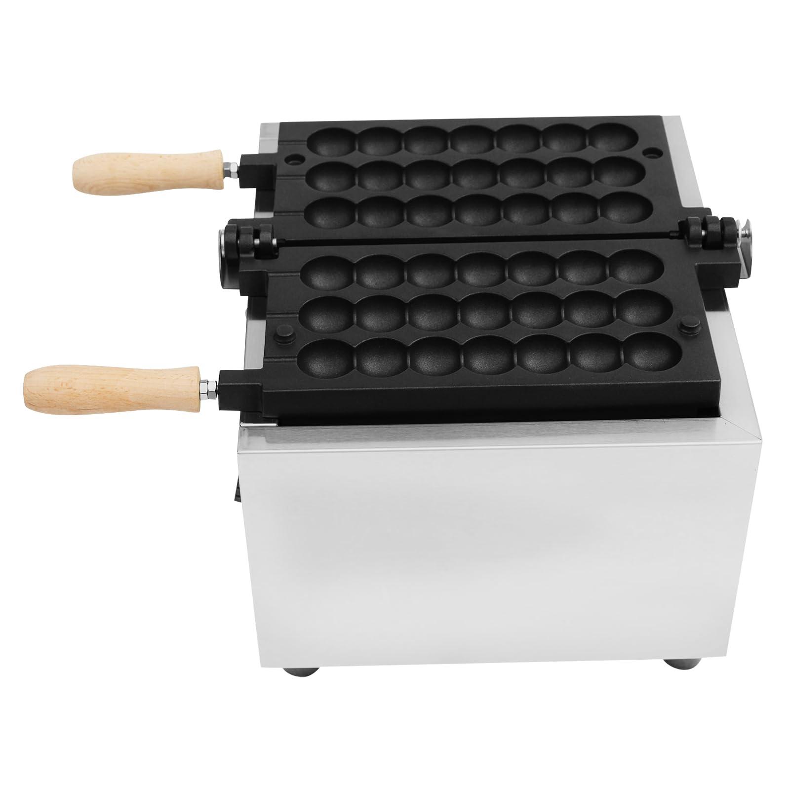 HAPPCUCOE Commercial 42 pcs Donut Ball Waffle Maker Waffle Baker Machine Nonstick Egg Hot Dog Baker Machine 1500W for Bakeries, Restaurants, Kiosks, Canteens