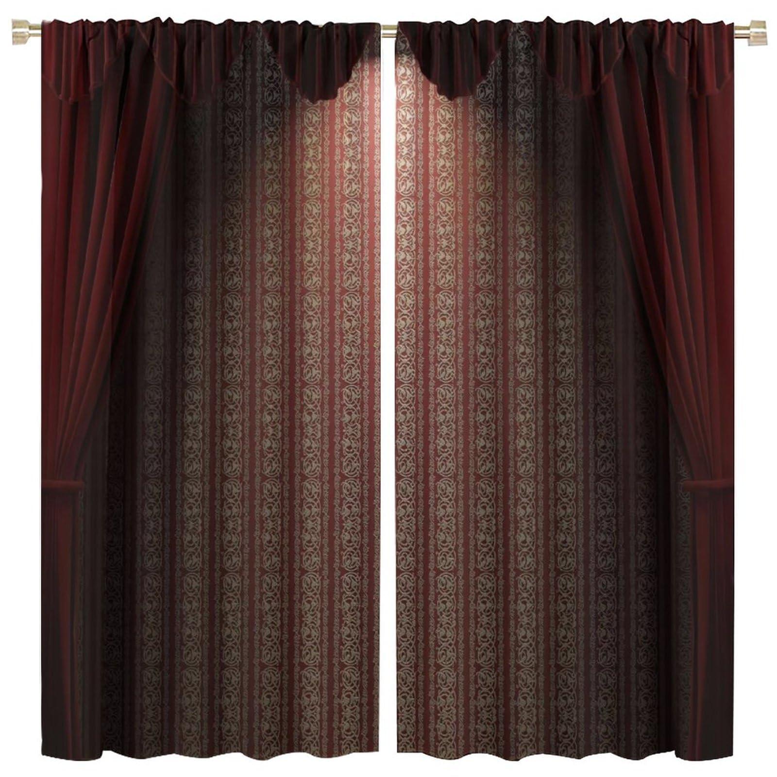 gaoyaqing Theatre Curtains, Show Stage with Classic Curtains Wooden Plank Floors Digital Illustration Curtains Print, Living Room Bedroom Window Drapes 2 Panel Set Room Blackout Decorative 63x63in