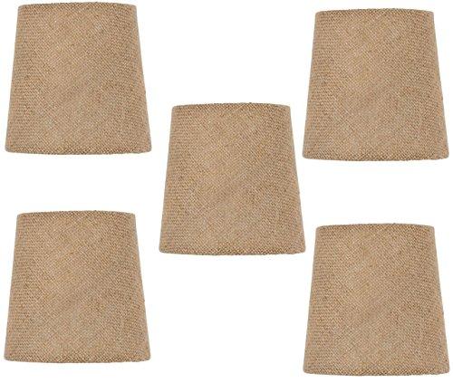 Upgradelights Upgradelights Burlap 4 Inch Mini Clip On Chandelier Shades (Set of 5) 2.5x4x4