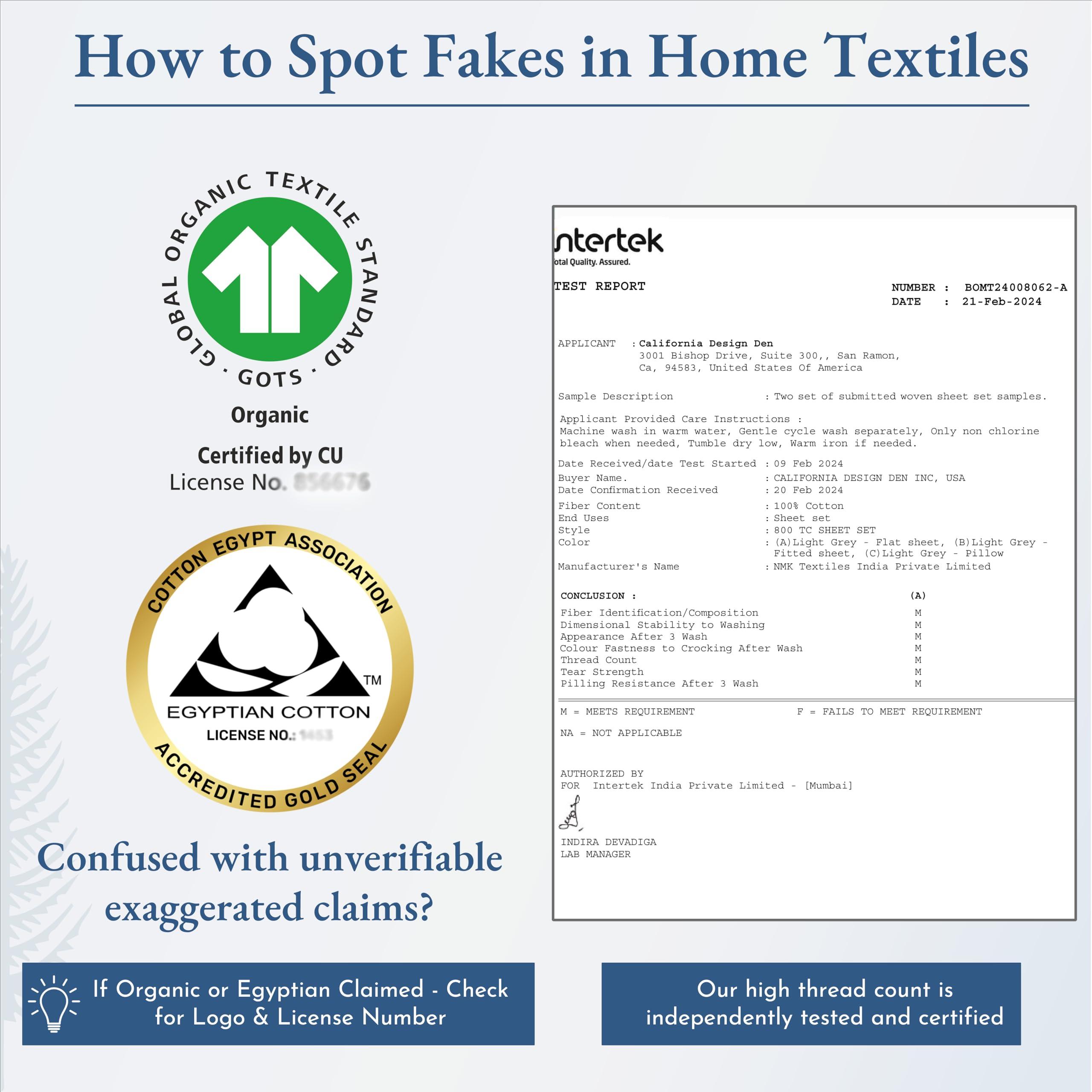 California Design Den California Design Den Luxury Split King Sheets Sets for Adjustable Bed -Buttery Soft 800 Thread Count 100% Cotton Set -Beats Fake Egyptian Claims,Bedding Set with Durable Twin XL Fitted Sheets (Ivory)