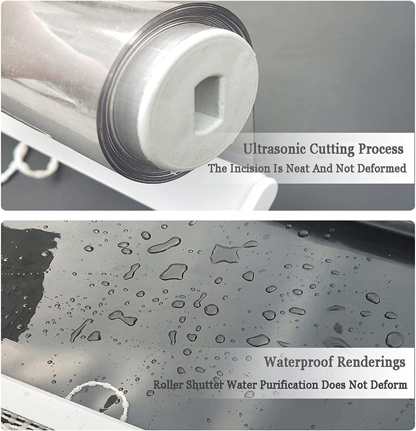 STRMAX STRMAX Waterproof Clear Roll Up Blinds, Plastic Waterproof Roll-Up with Hardware, Outdoor Patio Balcony PVC Rain Curtain,Exterior Roller Shade Patio Curtains,Customizable (Color : Clear, Size : 85x1