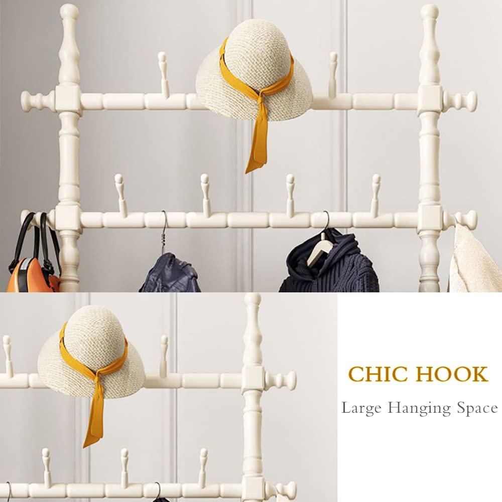 TBTBGXQ 3-in-1 Entryway Coat Rack with Shoe Bench, Modern Industrial Coat Tree with 7 Hooks and 2-Tier Shoe Stand, Hall Tree Entryway Storage Shelf Organizer Easy to Assemble, 180cm Tall