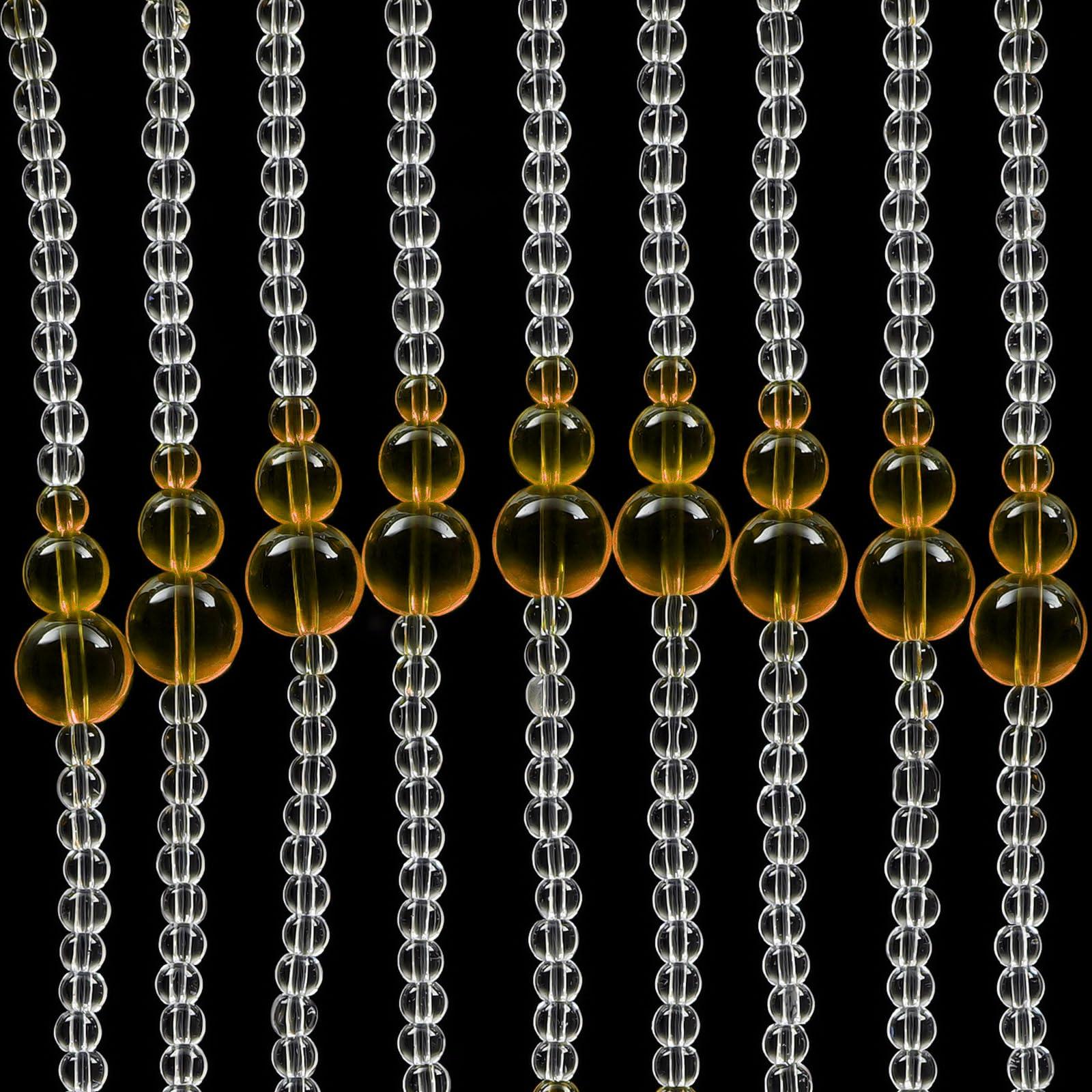 AKaSping Beaded Curtain Crystal Beads Door String Curtains 60PCS Foyer Partition Front Door Decor Curtains Hanging Door Beads Curtain for Privacy Divider Hippie Home Decor Rustic Porch Bedroom Living Room