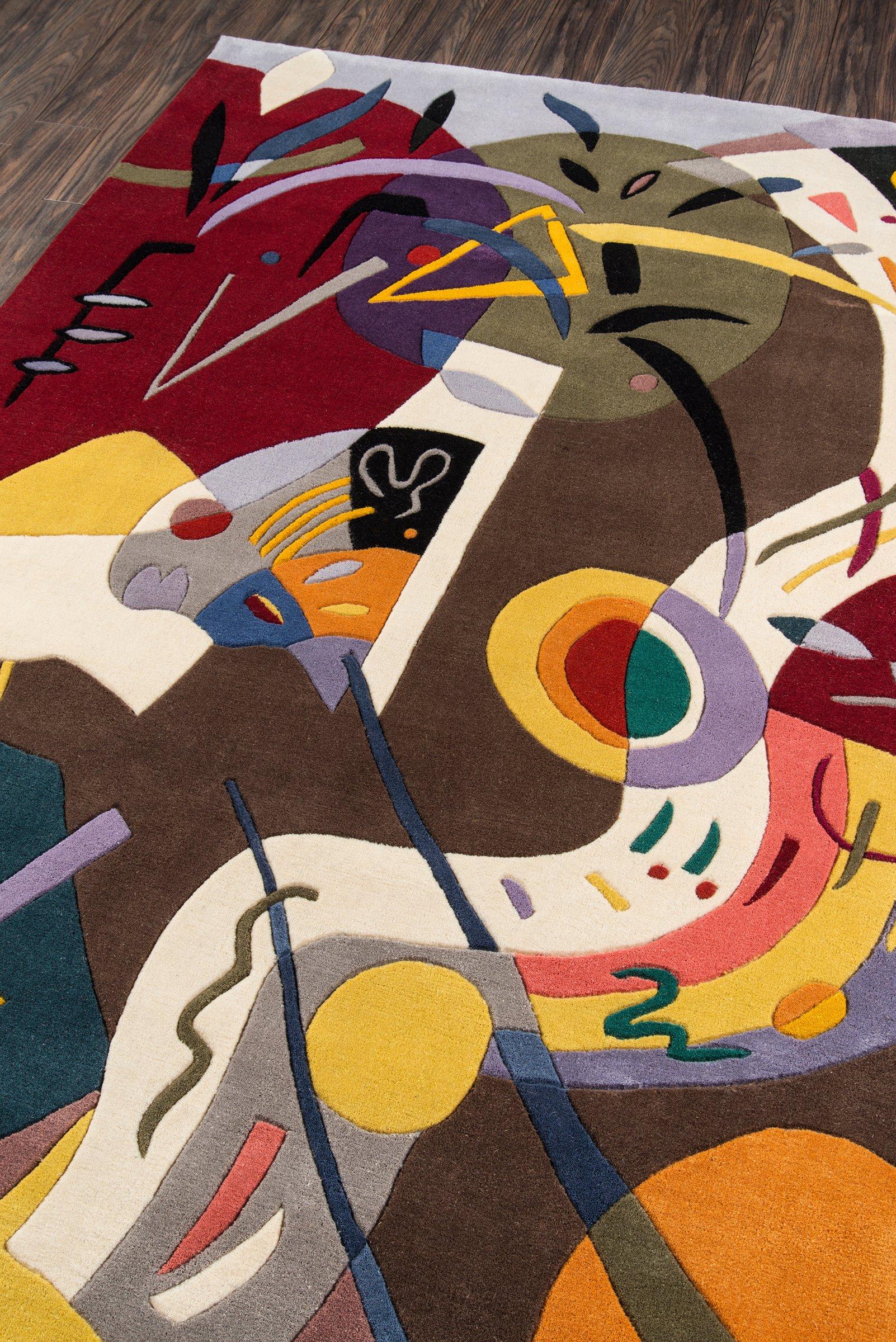 Momeni Momeni Rugs New Wave Collection, 100% Wool Hand Carved & Tufted Contemporary Area Rug, 8' x 11', Multicolor