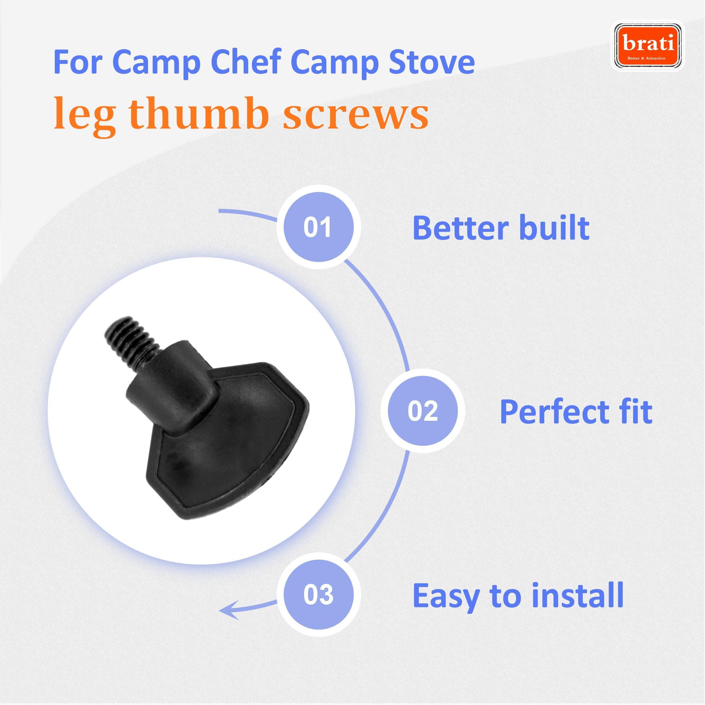 brati Replacement Plastic Stove Leg Thumb Screws for Camp Chef Stove EX60,DL60,CT32,CC60,TB90,SHPRL,SL-30L, 6 Pack
